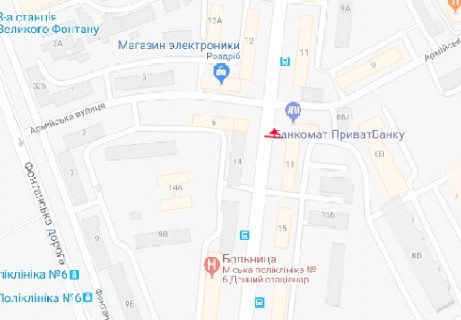 Ситилайт B в Одессе, 1.8x1.2  Сегедська вул., №13 В схема