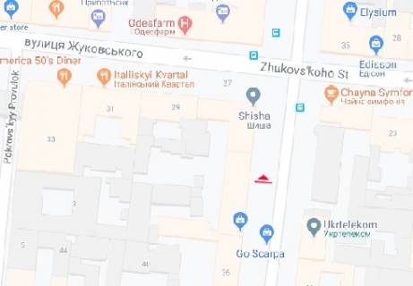 Ситилайт A в Одессе, 1.8x1.2  Європейська вул. (Катерининська)., 34 схема