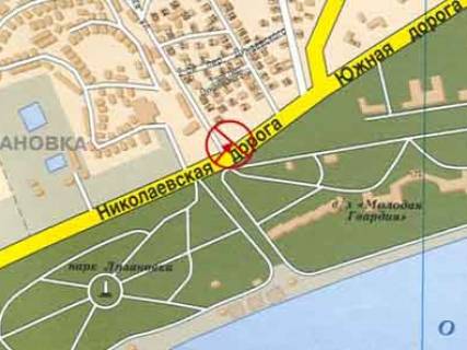 Билборд B в Одессе, 3x6  Миколаївська дорога, біля парку "Лузанівка", з центру схема