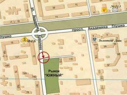 Билборд A в Одессе, 3x6  Корольова вул., 72 схема