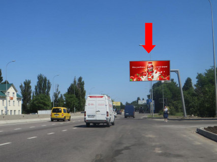 Билборд A в Одессе, 3x6  Київське шосе (кол. Ленінградське шосе) / Чигиринська вул. (Новомосковська дор.), 9/4, в центр фото 1