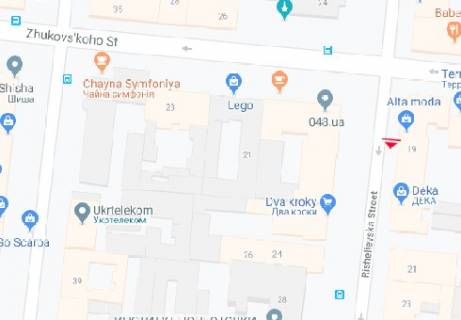 Citylight B in Odessa, 1.8x1.2  Risel'evs'ka st., 19 scheme