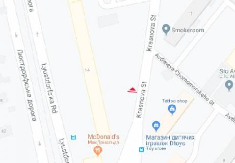Білборд, Бігборд (Борд)  A у Одесі, 3x6  Краснова вул., 11б навпроти схема