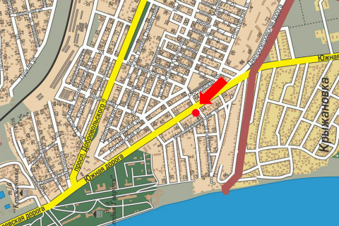 Билборд B в Одессе, 3x6  Південна дорога, 30, в центр схема