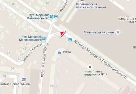 Билборд A в Одессе, 3x6  Вадатурського Олексія вул. (Маршала Малиновського)., 71/1 - Іцхака Рабіна вул. схема