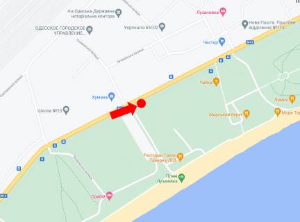 Призма A в Одессе, 3x6  Миколаївська дорога, 289, біля автостоянки, парку "Лузановка", з центру (флажок) - 569590 схема