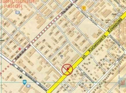 Билборд A в Одессе, 3x6  Комарова Михайла вул. (Космонавта Комарова)., 12, завод "Промзв'язок" схема