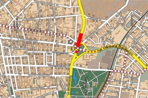 Билборд A в Одессе, 3x6  Балківська вул. 54 / Грушевського вул., роздільник, від мосту, АЗС "Катрал" в центр, права схема
