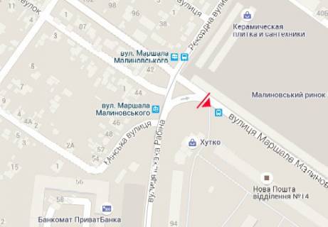 Билборд B в Одессе, 3x6  Вадатурського Олексія вул. (Маршала Малиновського)., 71/1 - Рабіна Іцхака вул. схема