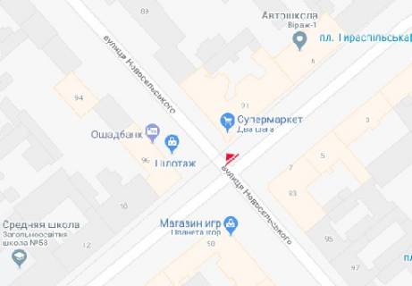 Citylight B in Odessa, 1.8x1.2  Tiraspol's'ka st., 8 - Novosel's'kogo st. scheme