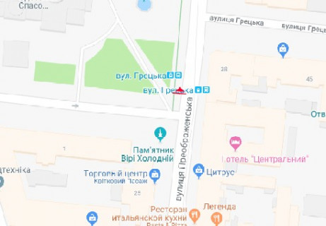 Ситилайт A в Одессе, 1.8x1.2  Преображенська вул. (вугол Соборній площі) А схема