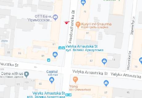 Сiтiлайт B у Одесі, 1.8x1.2  Преображенська вул., 67 схема
