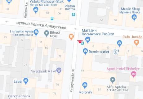Ситилайт A в Одессе, 1.8x1.2  Катерининська (Європейська) вул., 81 схема