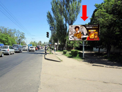Билборд A в Одессе, 3x6  Овідіопольська дорога вул. / Ріхтера вул. (кол. Щорса вул.), біля зупинки "Селекціонний інститут", в центр фото 1