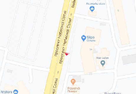 Білборд, Бігборд (Борд)  A у Одесі, 3x6  Небесної Сотні просп. (Маршала Жукова просп.). №5а А схема