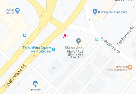 Билборд A в Одессе, 3x6  Люстдорфська дорога, 44 - Трибуни Героїв пл. (Толбухіна пл.) схема