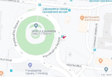 Ситилайт A в Одессе, 1.8x1.2  Привокзальна пл., алея №1 А схема