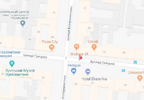 Non-Standard A in Odessa, 3x1.5  Grec'ka st. - Katerinins'ka st. A scheme