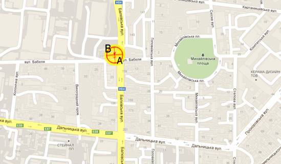 Prismatron, Prism A in Odessa Balkovskaa st.No92 Babela st. pravaa A3 - 465623 scheme