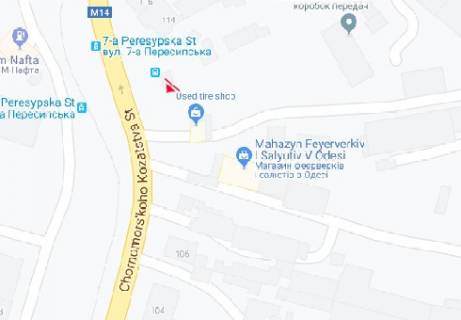 Билборд A в Одессе, 3x6  Чорноморського Козацтва вул., 112 схема