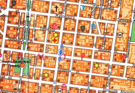 Citylight A in Odessa, 1.8x1.2  Risel'evs'ka st., 33 A scheme