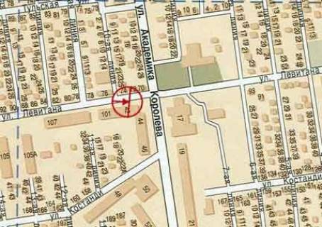 Білборд, Бігборд (Борд)  A у Одесі, 3x6  Левітана вул., 101, поліклініка схема