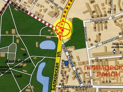 Призма A в Одессе, 3x6  Балківська вул. - Олійника узвіз - 569696 схема