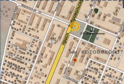 Билборд B в Одессе, 3x6  Князя Володимира Великого просп.(Добровольського просп.). - Марсельська вул. схема