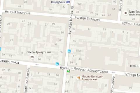 Бэклайт B в Одессе, 1.2x1.8  Велика Арнаутська вул., 27 - Канатна вул., 61 схема