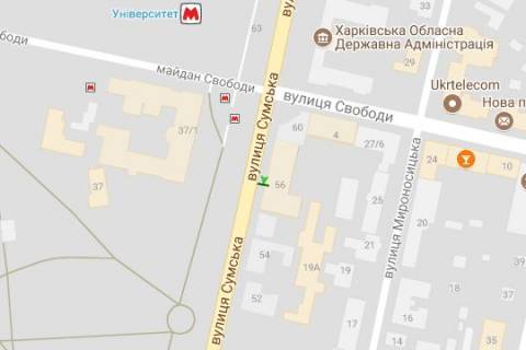 Бэклайт B в Харькове, 1.2x1.8  Сумська вул., 56 (№1) схема
