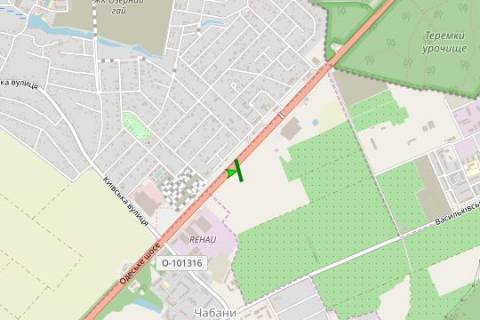 Билборд A в Запорожье, 5x12  Київ - Одеса, 02км+550м до Києва (справа 500м до "Нової Лінії" у напрямку  м.Київ) схема