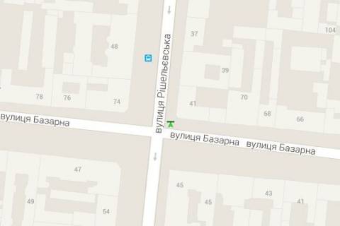 Ситилайт B в Одессе, 1.2x1.8  Рішельєвська вул., 41 - Базарна вул. (направ від залізн. вокзала) схема