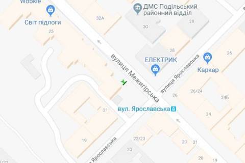 Ситилайт B в Киеве, 1.2x1.8  Межигірська вул., 25  схема
