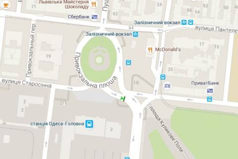 Бэклайт A в Одессе, 1.2x1.8  Привокзальна пл. - Середньофонтанська вул. схема