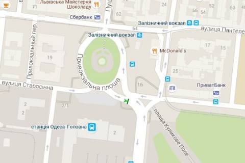 Ситилайт A в Одессе, 1.2x1.8  Привокзальна пл. - Середньофонтанська вул. схема