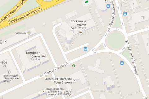 Бэклайт A в Киеве, 1.2x1.8  Раїси Окіпної вул., 3 (магазинн "Домотехніка") схема