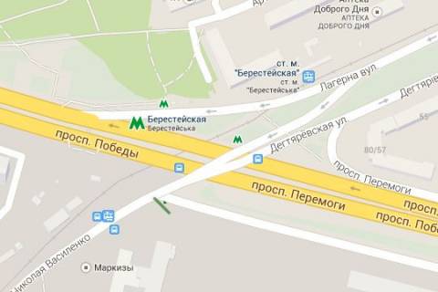 Билборд B в Киеве, 3x6  Миколи Василенка вул. - просп. Берестейський (Перемоги). (от  Дегтяревської  вул.) схема