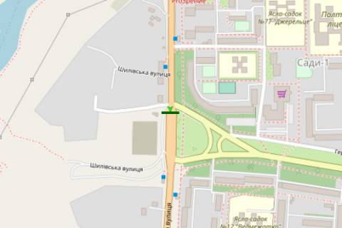Білборд, Бігборд (Борд)  A у Полтаві, 3x6  Великотирнівська вул. - Героїв України вул. (Героїв Сталінграду). (к автовокзалу) схема