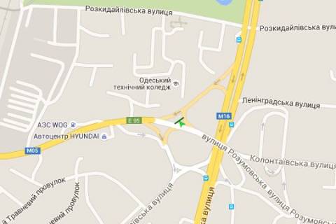 Билборд A в Васильевке, 3x6  Михайла Грушевського вул. - Розумовська вул. - Балківська вул. схема