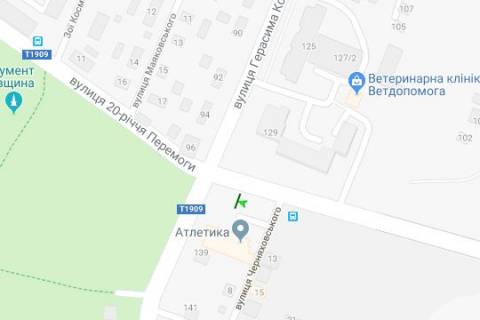 Билборд B в Васильевке, 3x6  Сумської артбригади вул. (20 років Перемоги вул.) - Герасима Кондратьєва вул. схема