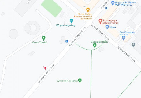 Видеоборд A в Черкассах, 2.3x3.14  Смілянська вул. - Надпільна (Ільїна) вул. (Ільїна вул.) (розширення 480х336) - 617006 схема
