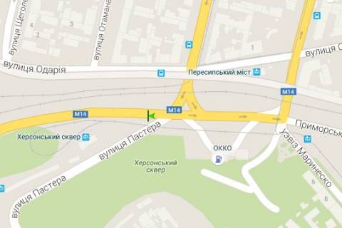 Билборд B в Васильевке, 3x6  Балківська вул. - Херсонський узвіз - Атамана Головатого вул. схема