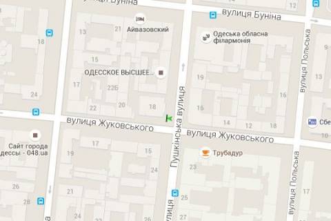 Ситилайт A в Одессе, 1.2x1.8  Святослава Караванського вул. (Жуковського)., 18 - Італійська вул. (Пушкінська) схема