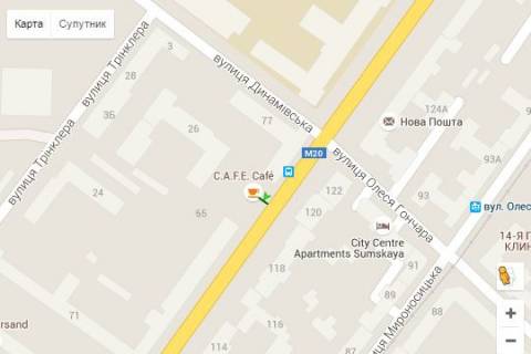 Ситилайт A в Харькове, 1.2x1.8  Сумська вул., 77 схема