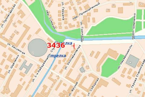 Билборд A в Сумах, 3x6  Нижньовоскресенська вул. (Кооперативна вул.), 23 схема