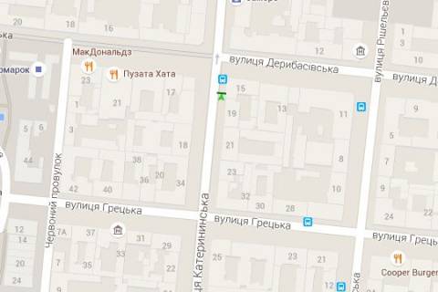 Бэклайт A в Одессе, 1.2x1.8  Європейська вул. (Катерининська). - Дерибасівска вул., 15 схема
