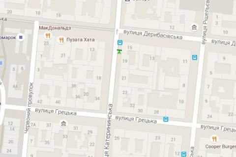 Ситилайт A в Одессе, 1.2x1.8  Європейська вул. (Катерининська). - Дерибасівска вул., 15 схема