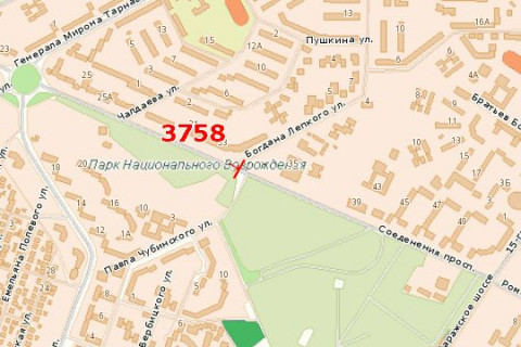 Билборд B в Васильевке, 3x6  Злуки просп. - Богдана Лепкого вул. схема