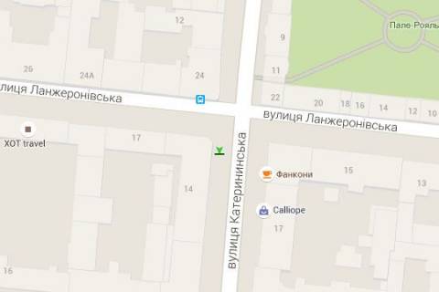 Ситилайт B в Одессе, 1.2x1.8  Європейська вул. (Катерининська)., 14 - Ланжеронівська вул. схема