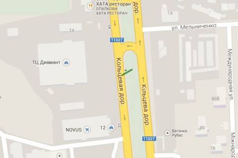 Билборд A в Киеве Велика Кільцева дорога, : навпроти супермаркету "Billa" (в напр. Одеської пл. ) схема